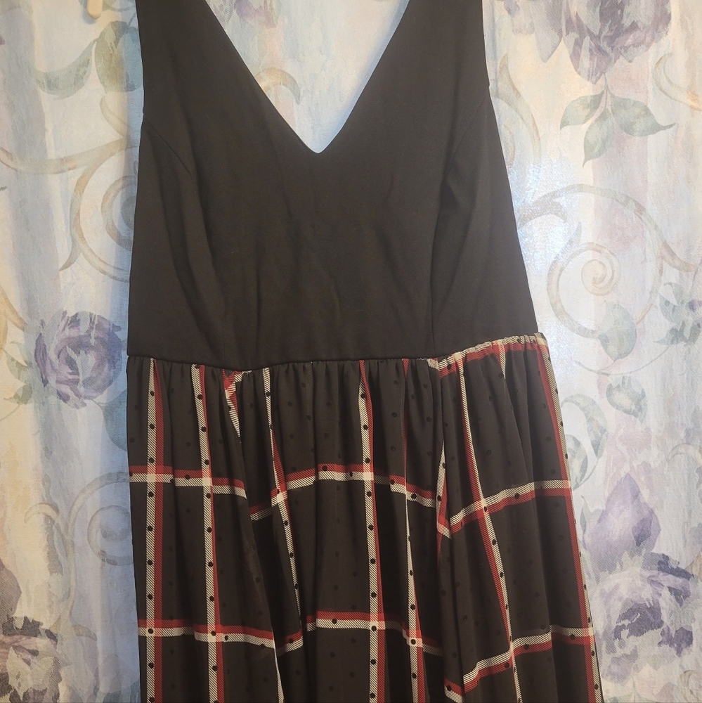 Plaid & Swiss Dot Maxi